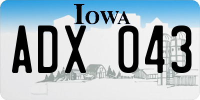 IA license plate ADX043