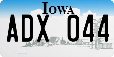 IA license plate ADX044