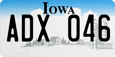 IA license plate ADX046