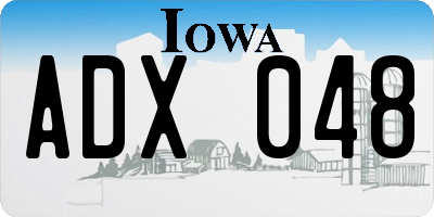 IA license plate ADX048
