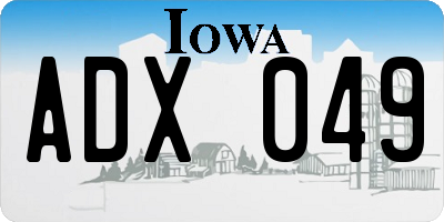 IA license plate ADX049