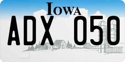 IA license plate ADX050