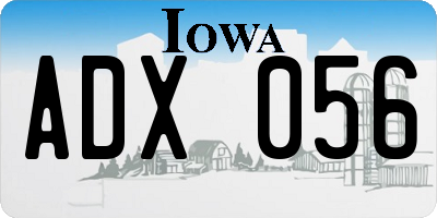 IA license plate ADX056