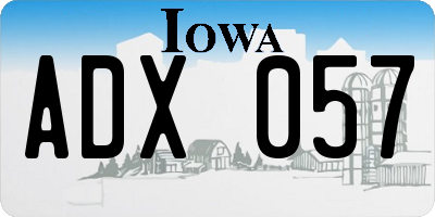 IA license plate ADX057