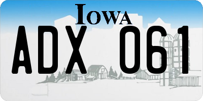 IA license plate ADX061