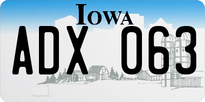 IA license plate ADX063