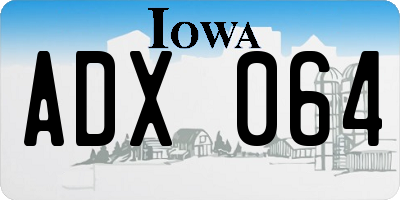 IA license plate ADX064