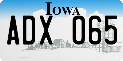 IA license plate ADX065