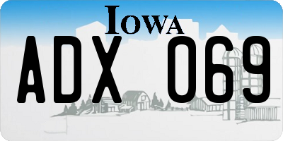 IA license plate ADX069