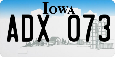 IA license plate ADX073