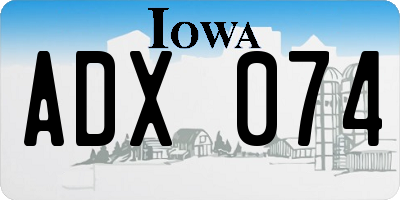 IA license plate ADX074