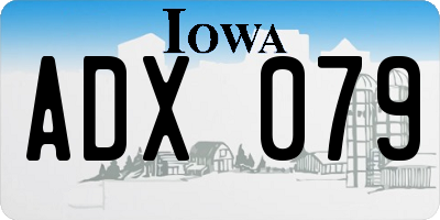 IA license plate ADX079