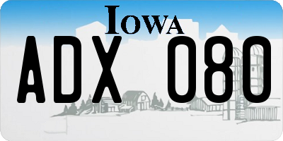 IA license plate ADX080