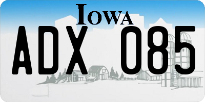 IA license plate ADX085