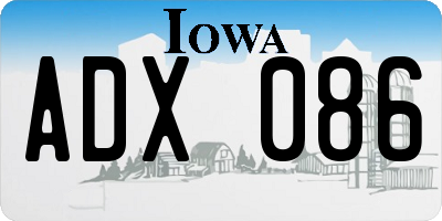 IA license plate ADX086