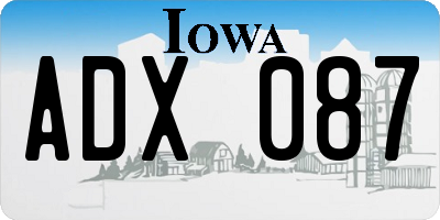 IA license plate ADX087