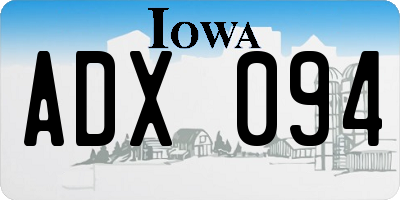 IA license plate ADX094