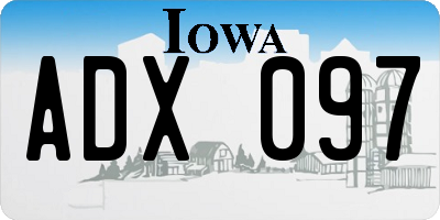 IA license plate ADX097