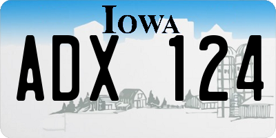 IA license plate ADX124