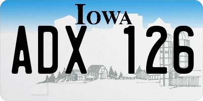 IA license plate ADX126
