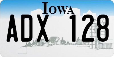 IA license plate ADX128