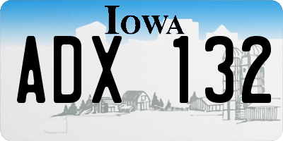 IA license plate ADX132
