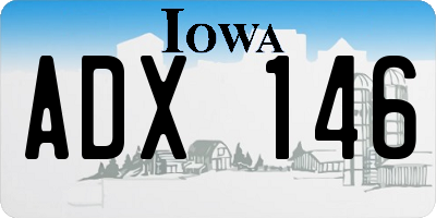 IA license plate ADX146