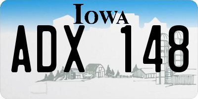 IA license plate ADX148