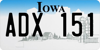 IA license plate ADX151