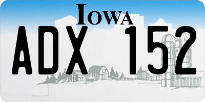 IA license plate ADX152