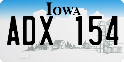 IA license plate ADX154