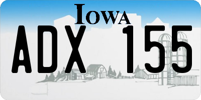 IA license plate ADX155