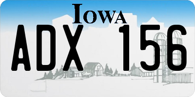 IA license plate ADX156