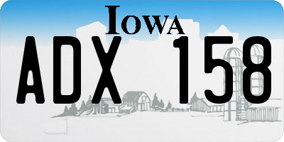 IA license plate ADX158