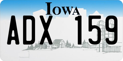 IA license plate ADX159