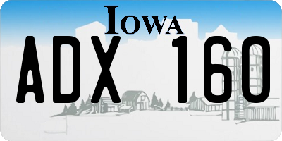 IA license plate ADX160