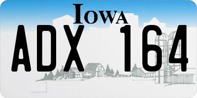 IA license plate ADX164