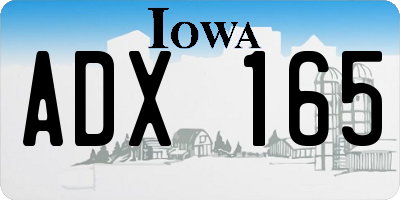 IA license plate ADX165