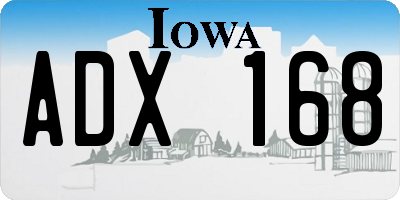 IA license plate ADX168