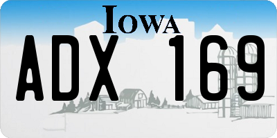 IA license plate ADX169