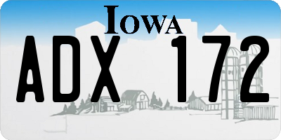 IA license plate ADX172