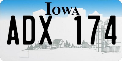 IA license plate ADX174