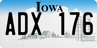 IA license plate ADX176