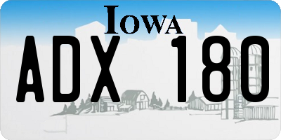 IA license plate ADX180
