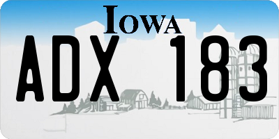 IA license plate ADX183