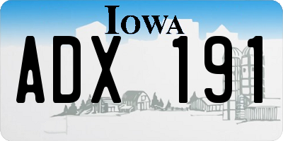 IA license plate ADX191