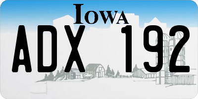 IA license plate ADX192
