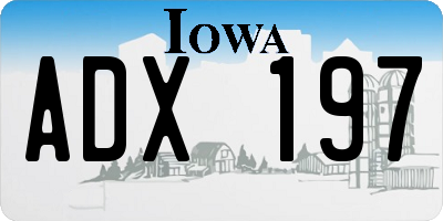 IA license plate ADX197