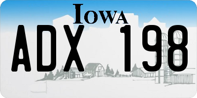 IA license plate ADX198