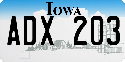 IA license plate ADX203